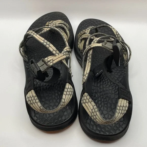 Chaco Women's Sandals with Black and Tan Straps. 591 - Picture 3 of 7